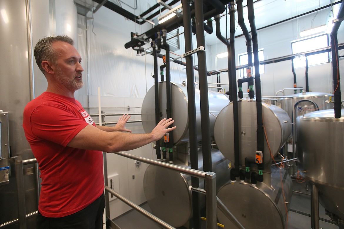 Kevan McCrummen discusses his brewing operation Tuesday at Vantage Point Brewing Co.