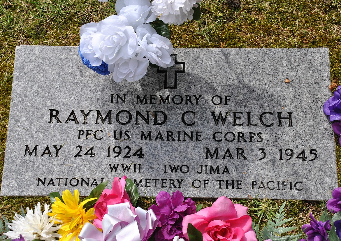 The St. Regis American Legion is named after the Marine on this gravemarker. Raymond C. Welch, at only 20 years old was one of the nearly 7000 United States Marines that were killed in the battle of Iwo Jima, during World War II. The fighting lasted for 36 days. (Amy Quinlivan/Mineral Independent)