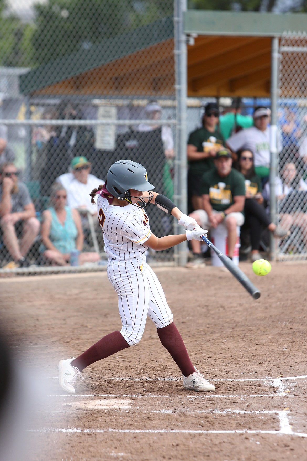 Moses Lake junior Raegen Hofheins makes contact with a pitch for a home run to left field during the top of the third inning against Richland.
