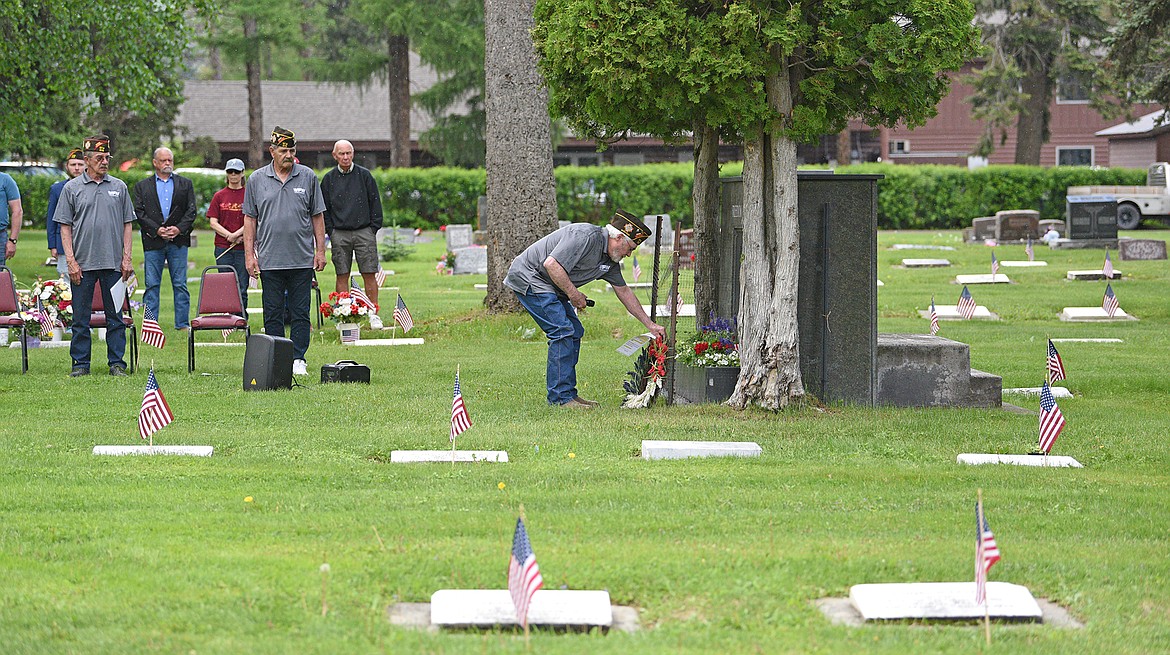 During the VFW's ceremony on Memorial Day a wreath was placed in remembrance of those who have died. (Julie Engler/Whitefish Pilot)