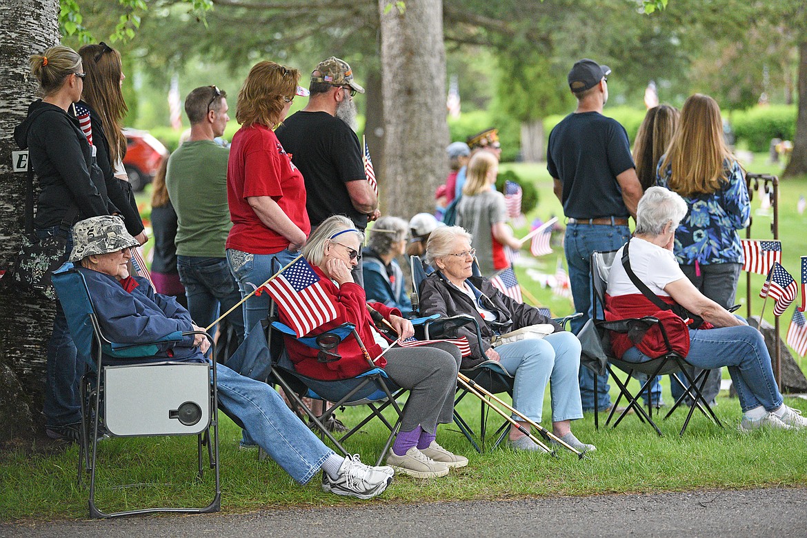 A large, solemn crowd attended the VFW's Memorial Day ceremony at the cemetery on Monday. (Julie Engler/Whitefish Pilot)