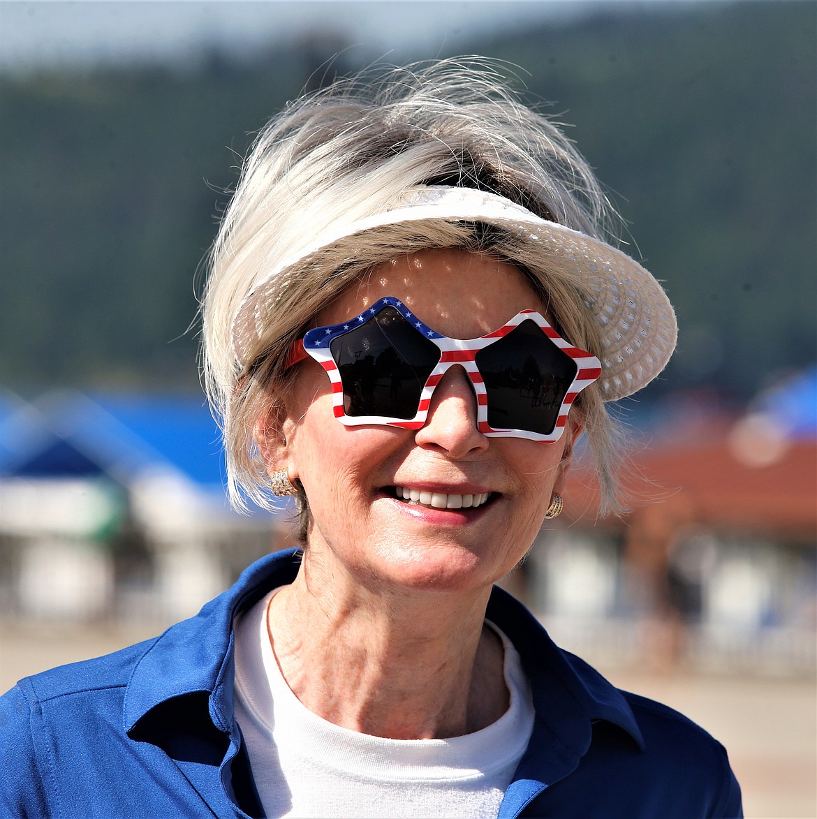 Barb Nelson attends the Memorial Day event at Veterans Plaza at McEuen Park.