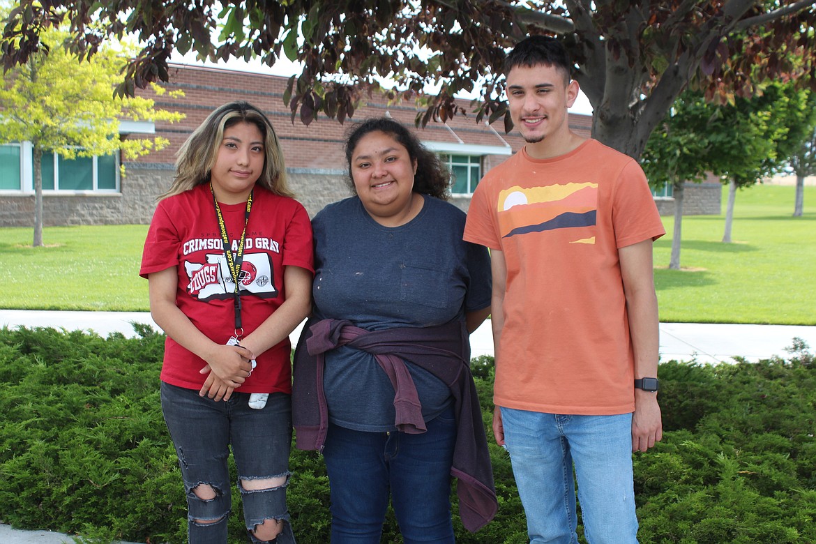 Wahluke High School life skills students, from left, Asuzena Curz, Ani Prudente and Juan Ramos will be part of a two-year training program at Washington State University next fall.