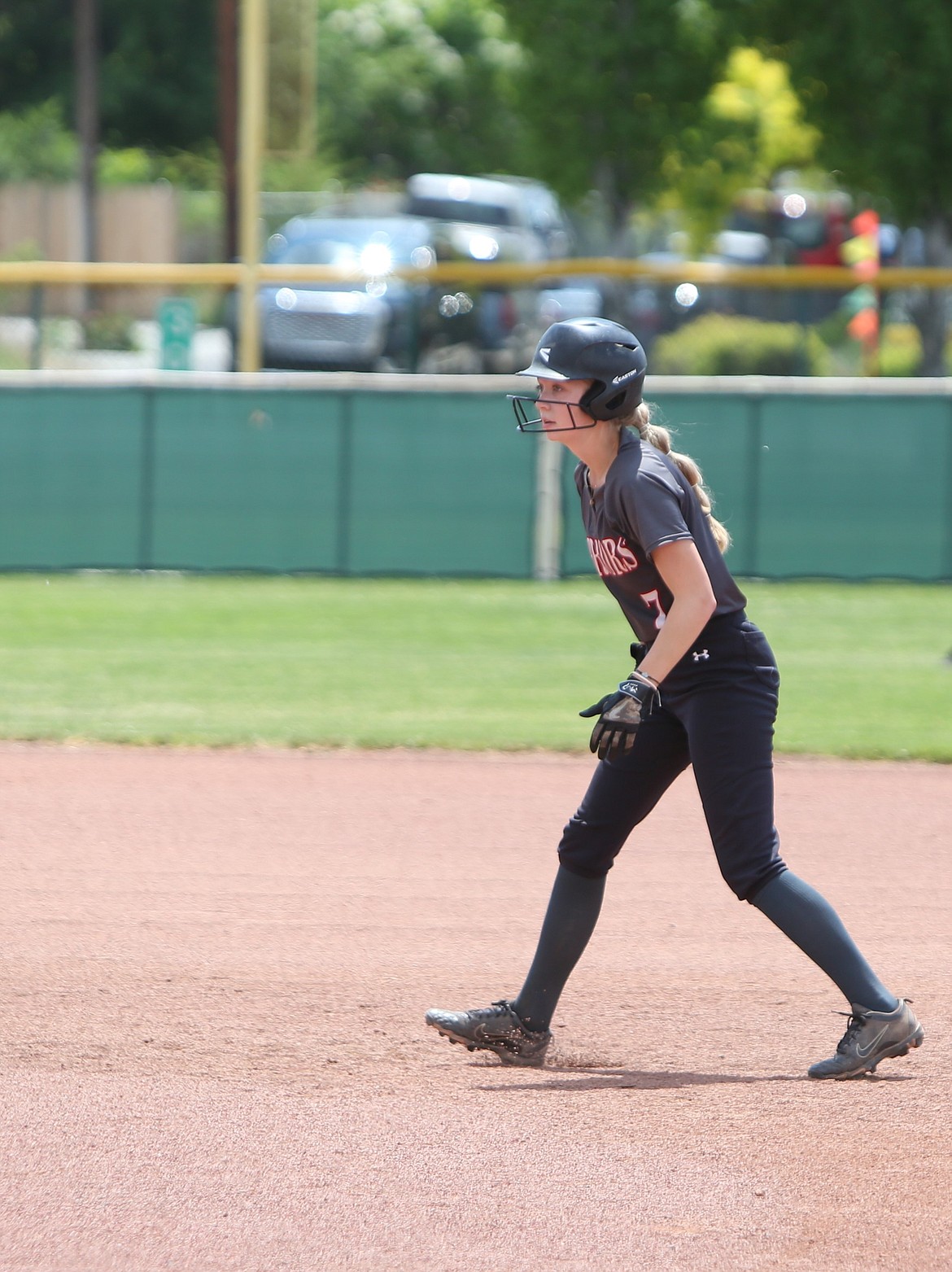 ACH junior Kayleigh Elder leads off of second base against Sunnyside Christian.