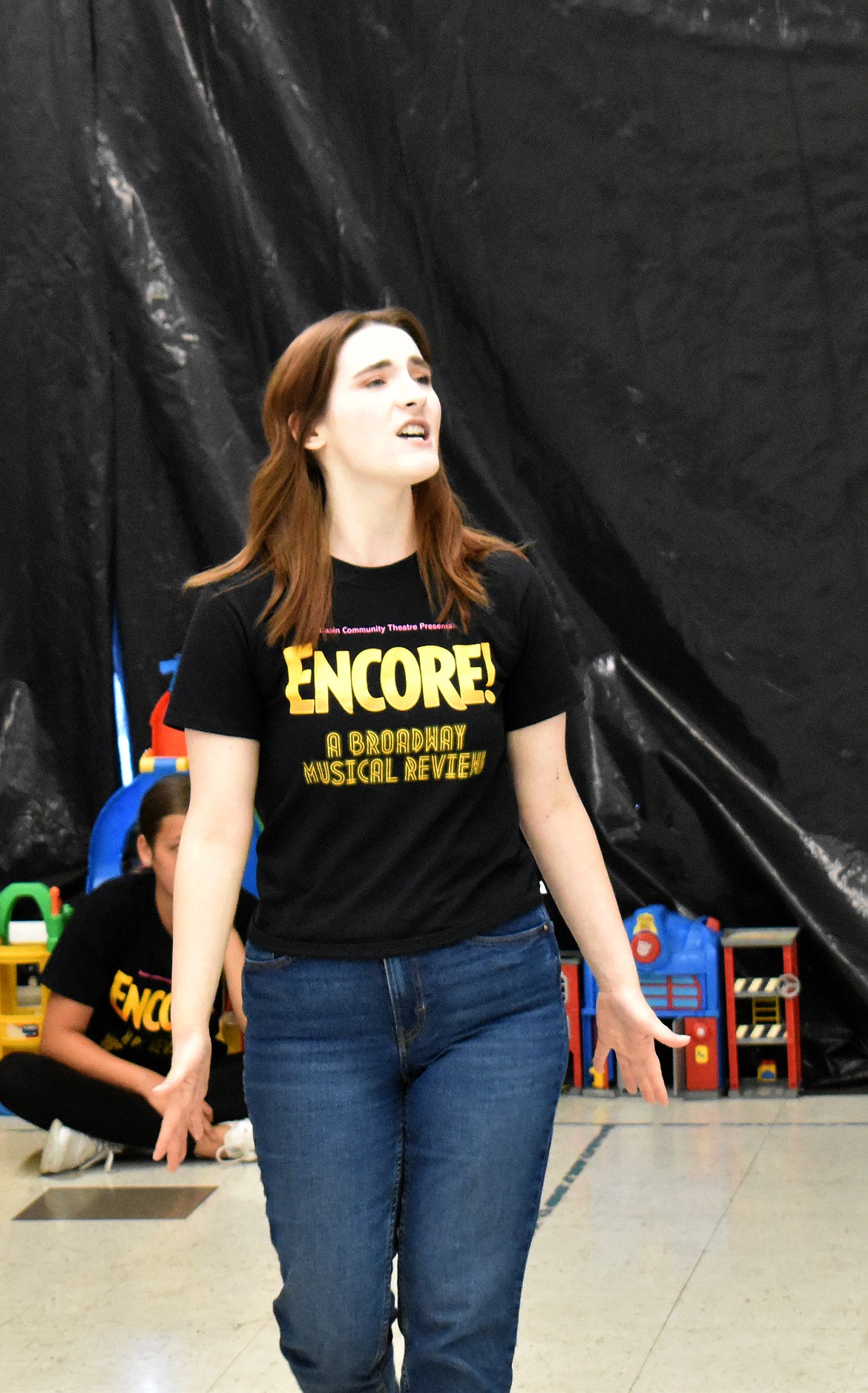 Claire Smith sings “Pulled,” from the musical “The Addams Family” in a rehearsal of Basin Community Theatre’s “Encore! A Broadway Review.”
