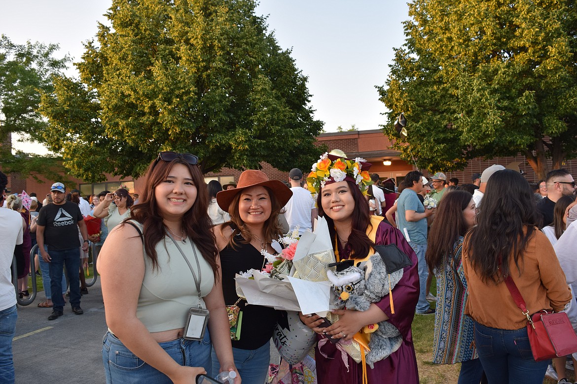 Family members stop to pose with an MLHS graduate whose mortar board was bedecked with flowers. This grad wasn’t the only one with an armful of flowers, candy and other sundries as congratulatory gifts for their academic achievements. During the graduation ceremony, MLHS principal Sheila Kries listed extensive academic and athletic accomplishments attributed to the class of 2023.