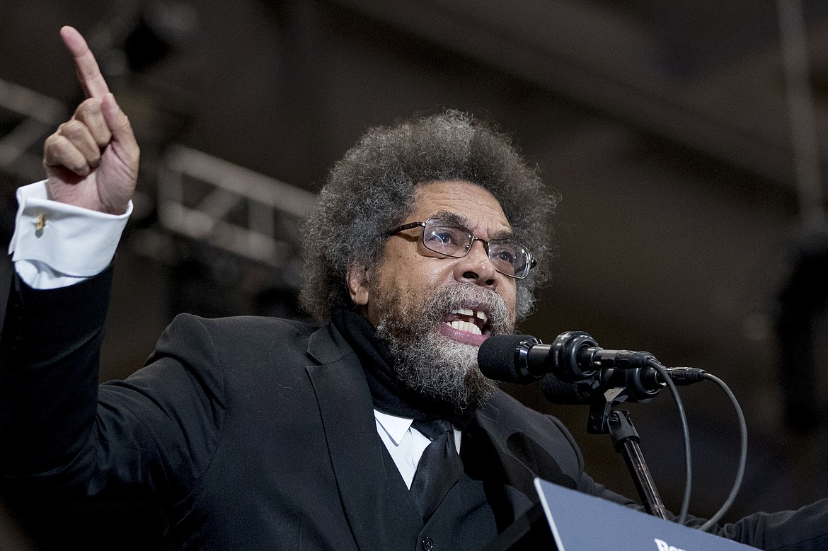 Harvard Professor Cornel West speaks at a campaign rally for Democratic presidential candidate Sen. Bernie Sanders, I-Vt., at the Whittemore Center Arena at the University of New Hampshire, Feb. 10, 2020, in Durham, N.H. West says he will run for president in 2024 as 3rd-party candidate. (AP Photo/Andrew Harnik, File)