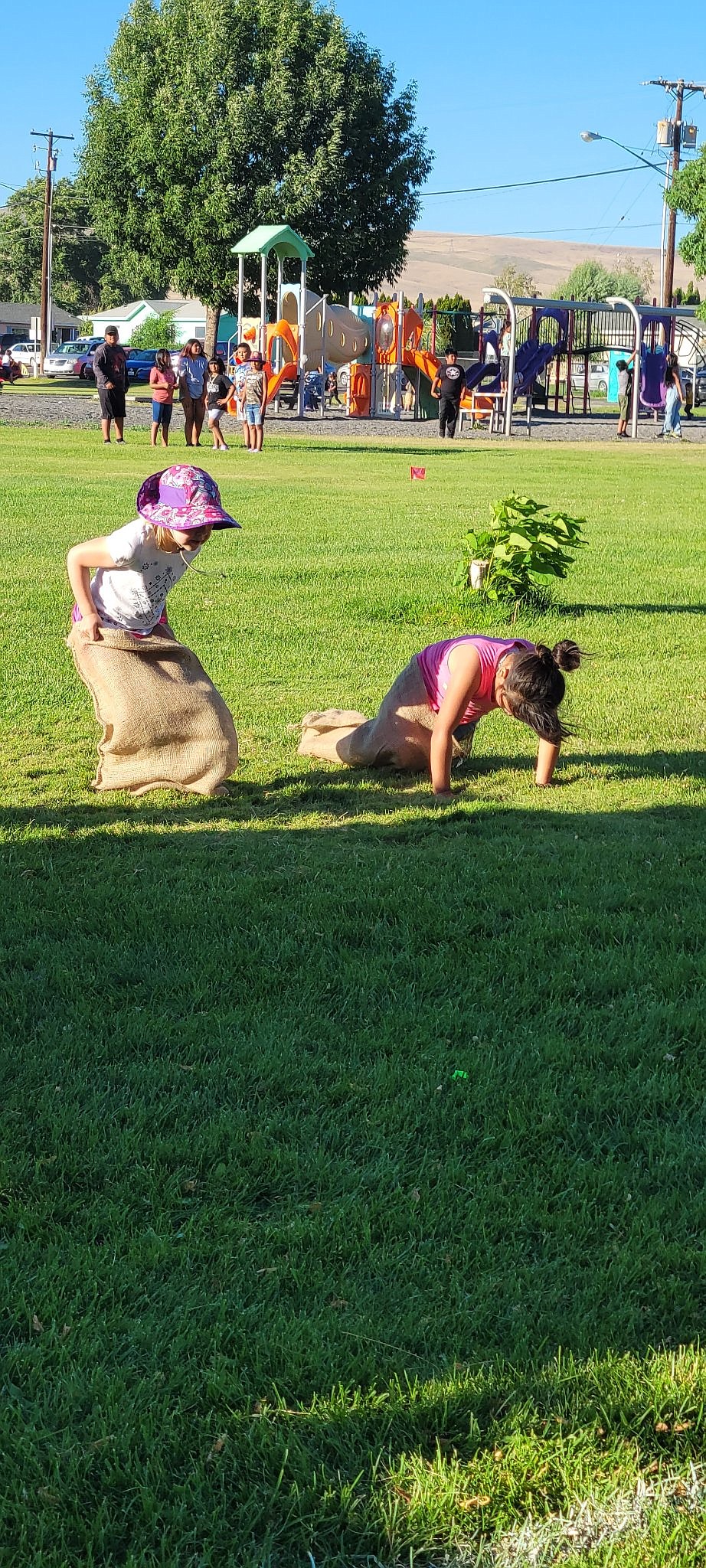 Sack races were among the activities on 2022 summer movie nights in Mattawa.