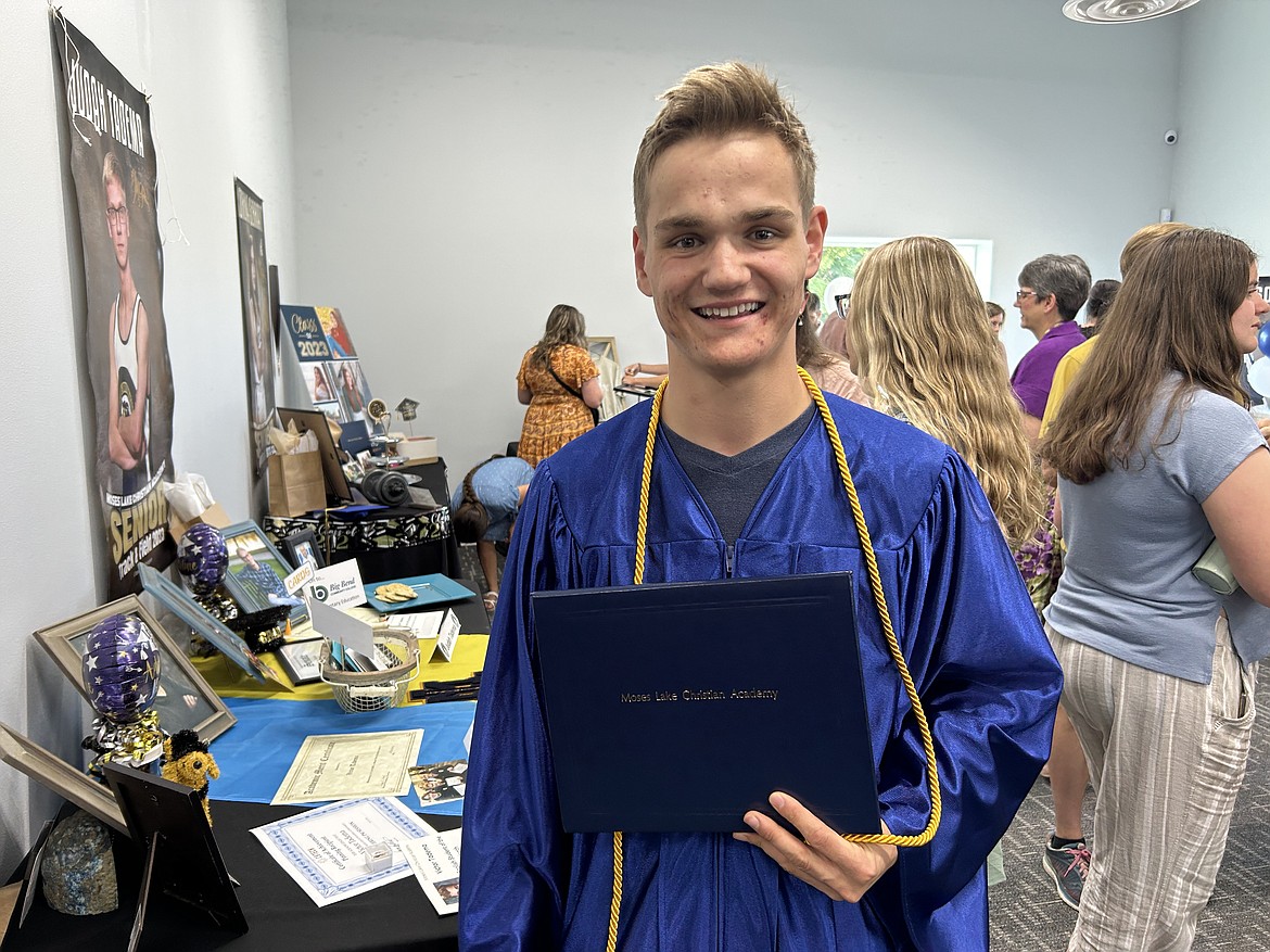 Victor Tadema was among this year’s graduating class at Moses Lake Christian Academy. The ceremony was held at The Den, the school’s new gym complex. Tadema has signed with a talent agency and will pursue a career in entertainment.