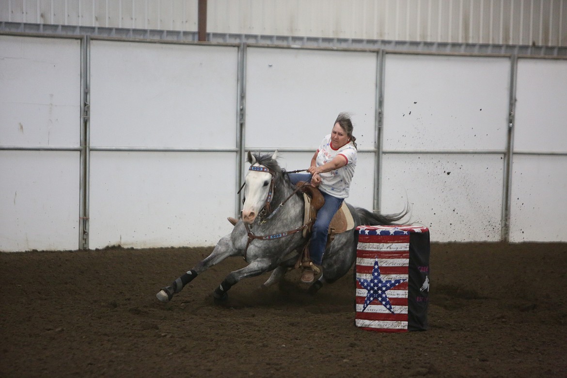 Barrel racers gathered inside the Ardell Pavilion at the Grant County Fairgrounds for the Columbia Basin Barrel Racing Club’s Spring Classic race on Saturday.