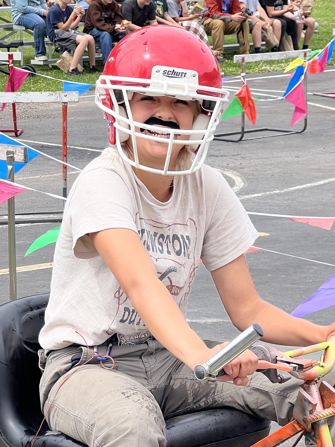 Alysha Ryan races a go cart built in Superior High School's small engine class. (Kami Milender photo)