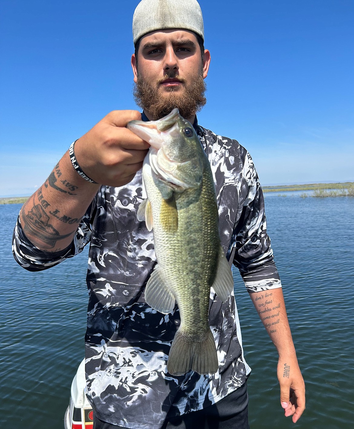 Moses Lake angler Doug Smith had an awesome day fishing for largemouth bass on Potholes Reservoir.