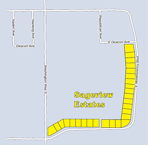 The 27 lots identified here make up the biggest housing development George has seen in a long time.