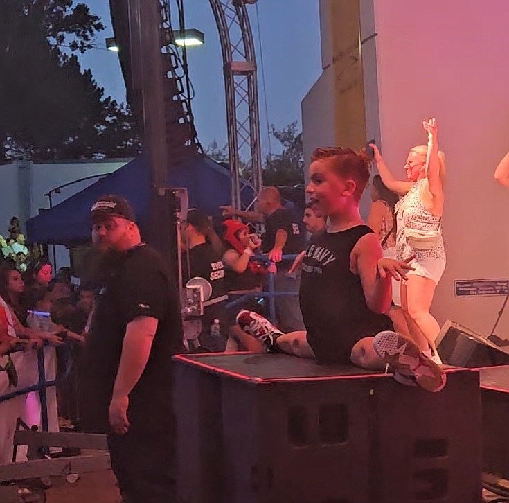 Maximiliano House does the splits as part of his impromptu performance at the May 28 Vanilla Ice concert in Moses Lake. In addition to dance, Max participates in Taekwondo classes to keep active, though he’s hoping to take an actual dance class soon.