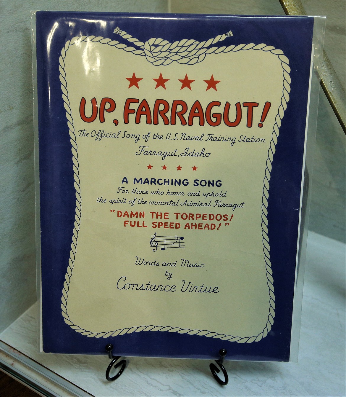 "Up, Farragut!" is part of the Museum of North Idaho's exhibit, "At War: North Idaho During World War II" on Wednesday.