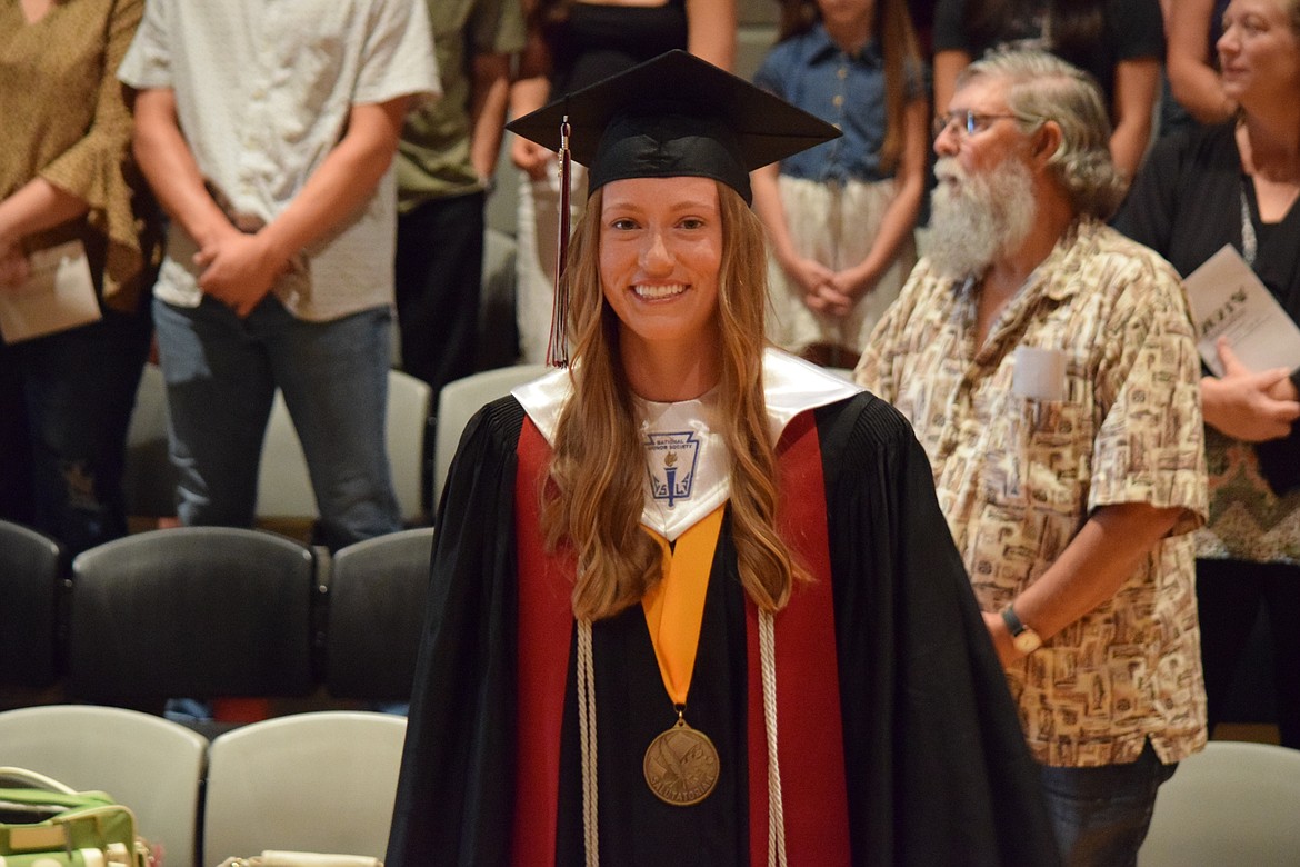 ACH High School salutatorian Prairie Parrish processes in at the start of the school’s 2023 graduation ceremony on June 10.