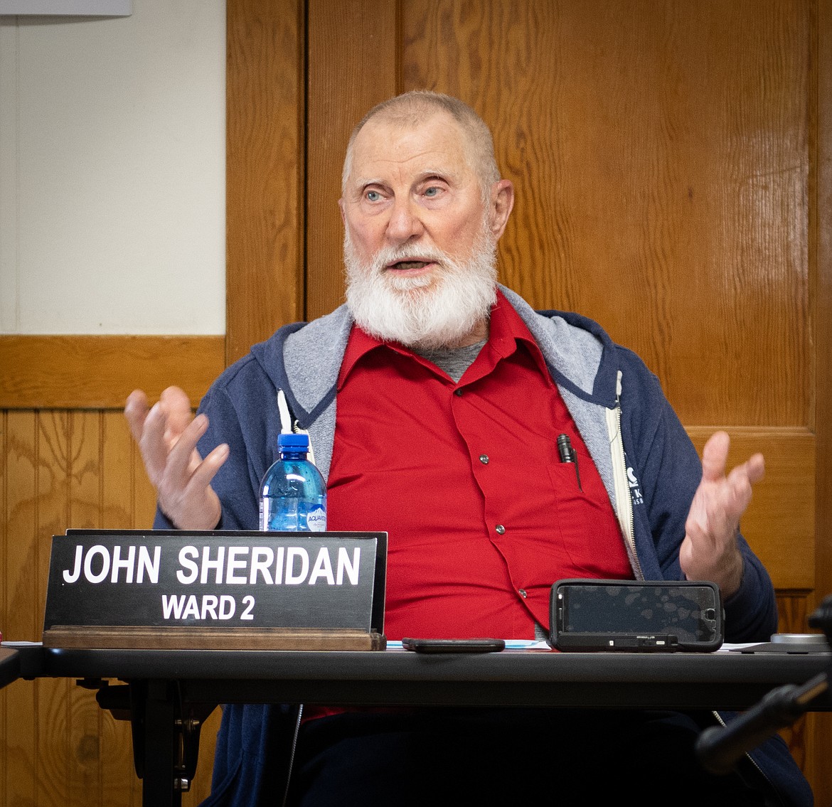 Plains Councilman John Sheridan fills in for Mayor Chris Allen's absence during last week's meeting. (Tracy Scott/Valley Press)