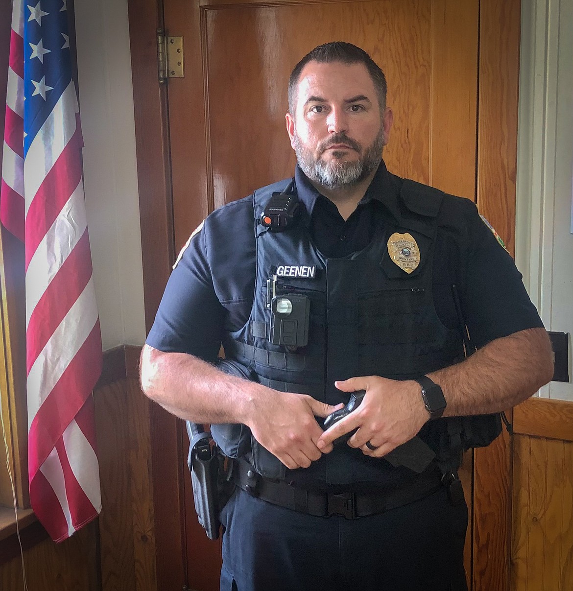 New Plains Police Officer Rob Geenen. (Tracy Scott/Valley Press)