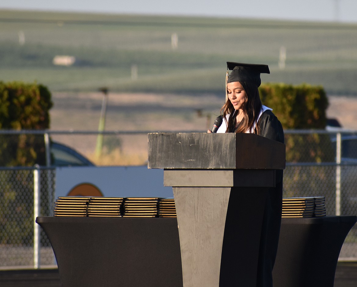 ASB President Maria Salas urges her classmates to go out in the world and make it better.