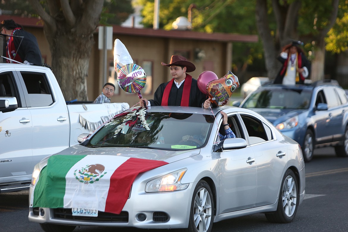 Graduates paraded down the streets of Mattawa in a variety of decorated vehicles after the graduation ceremony.