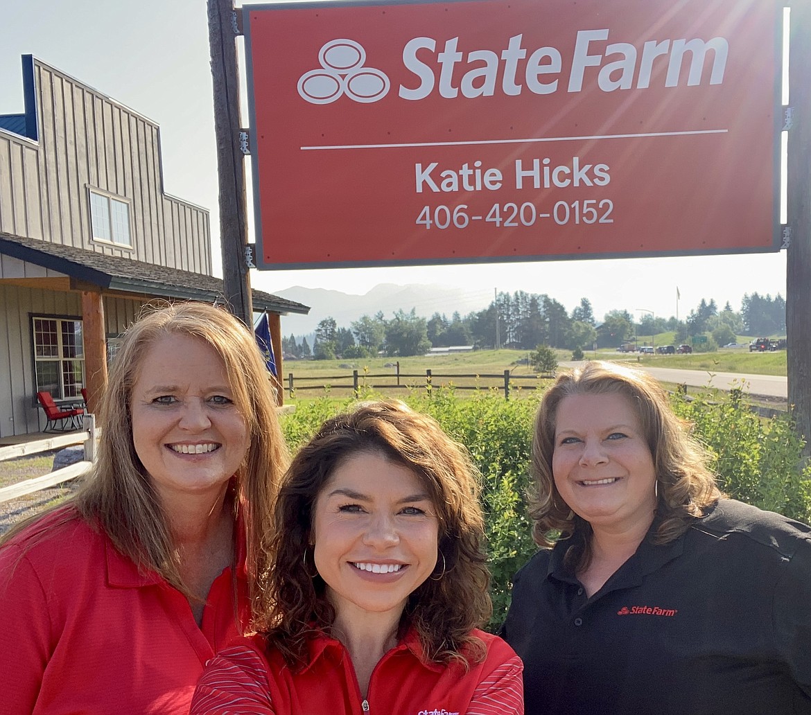 Katie Hicks, middle, and Kerri Stanfill and Catherine Furr are the team at the new State Farm Insurance branch in Bigfork. (Jeremy Weber/Bigfork Eagle)