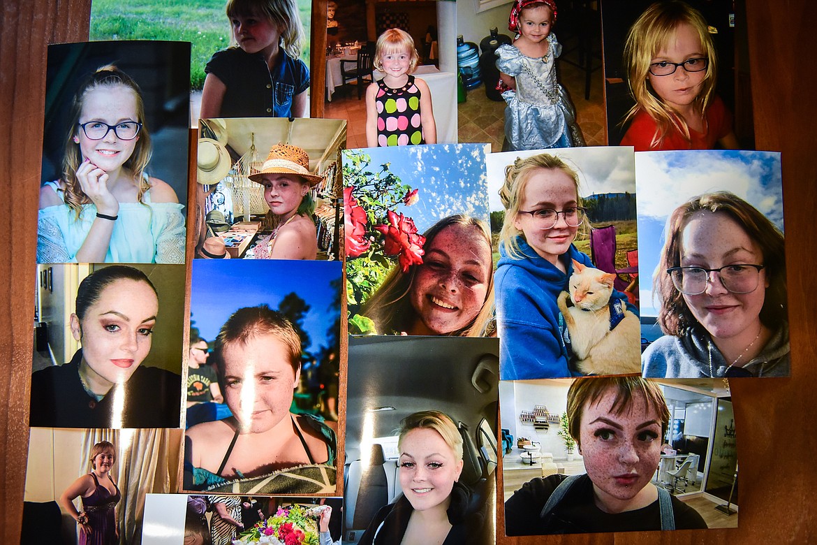 Photos throughout Juniper Knapp's life are seen on June 14 at the family home in Kalispell. (Casey Kreider/Daily Inter Lake)