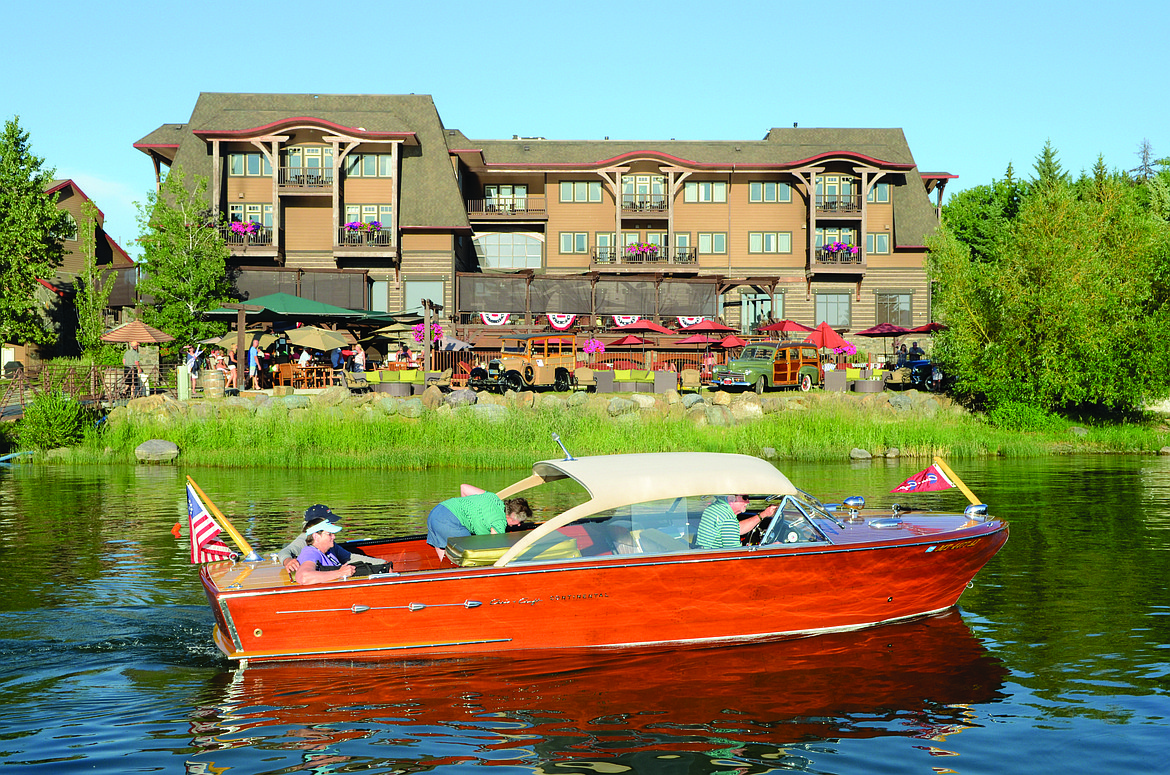 A wooden boat heads out on Whitefish Lake during the 2015 Whitefish Woody Weekend. (Whitefish Pilot FILE)
