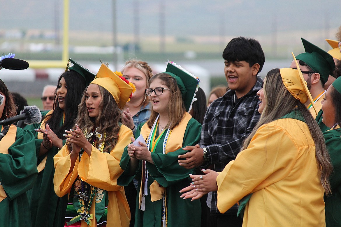 The Quincy High School Spectrum Choir performs during graduation ceremonies June 10.