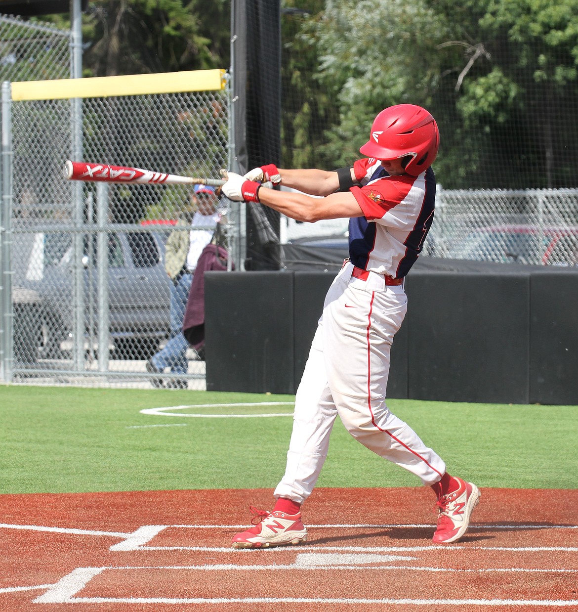 Coleman Inge lines a ball to right field. Inge got on base in all five of his plate appearances in Game 1.