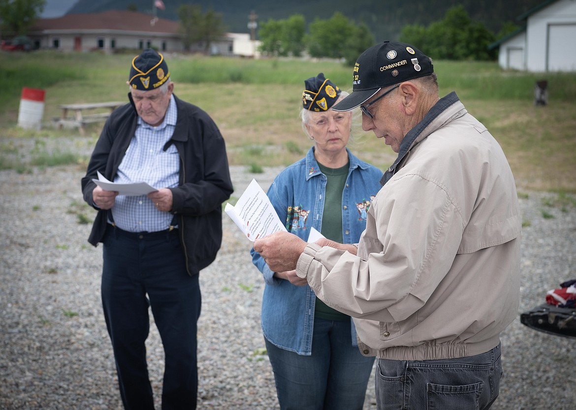 From left, American Legion Post Commander Ken Matthiesen, retired Army Major Charlotte Beaudry and Vice Post Commander Morris McFarland. (Tracy Scott/Valley Press)