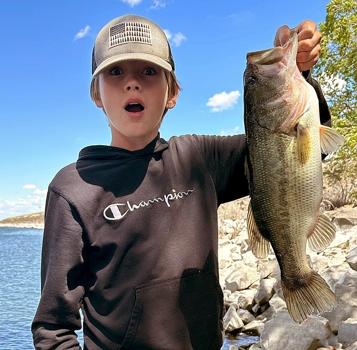 Alexander Savala beams as he shows off a very nice Potholes Reservoir Largemouth Bass.