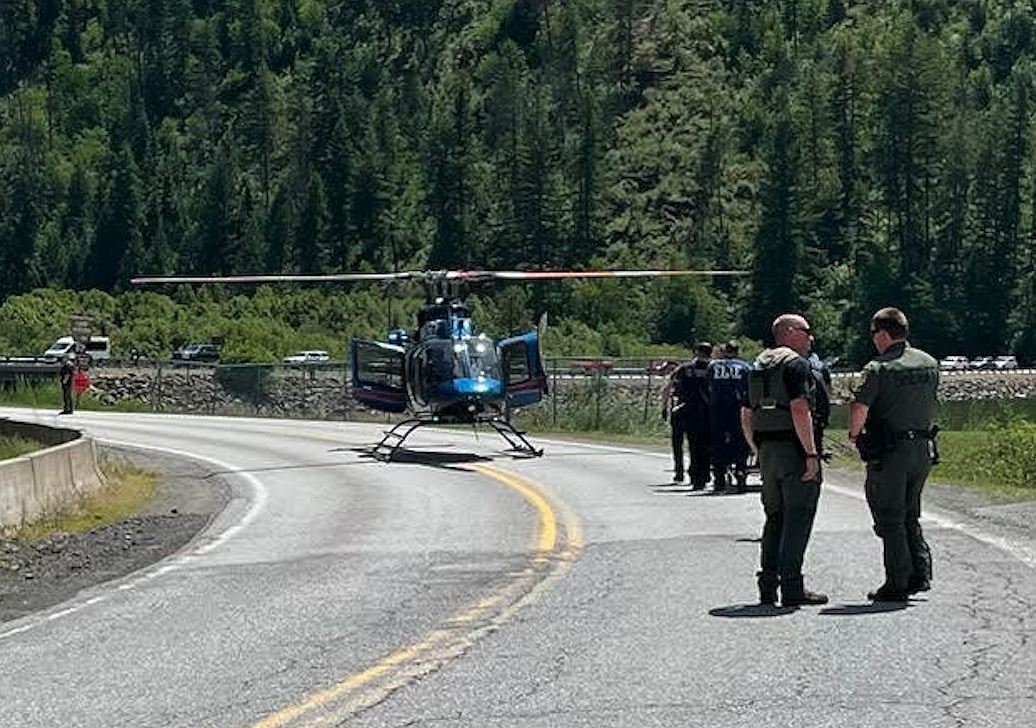 Kootenai County Sheriff's Office personnel and a Life Flight helicopter are on scene June 11 at Beauty Bay Marina where a man went into cardiac arrest. Quick CPR action by bystanders and members of the East Side Fire District helped save the man's life.