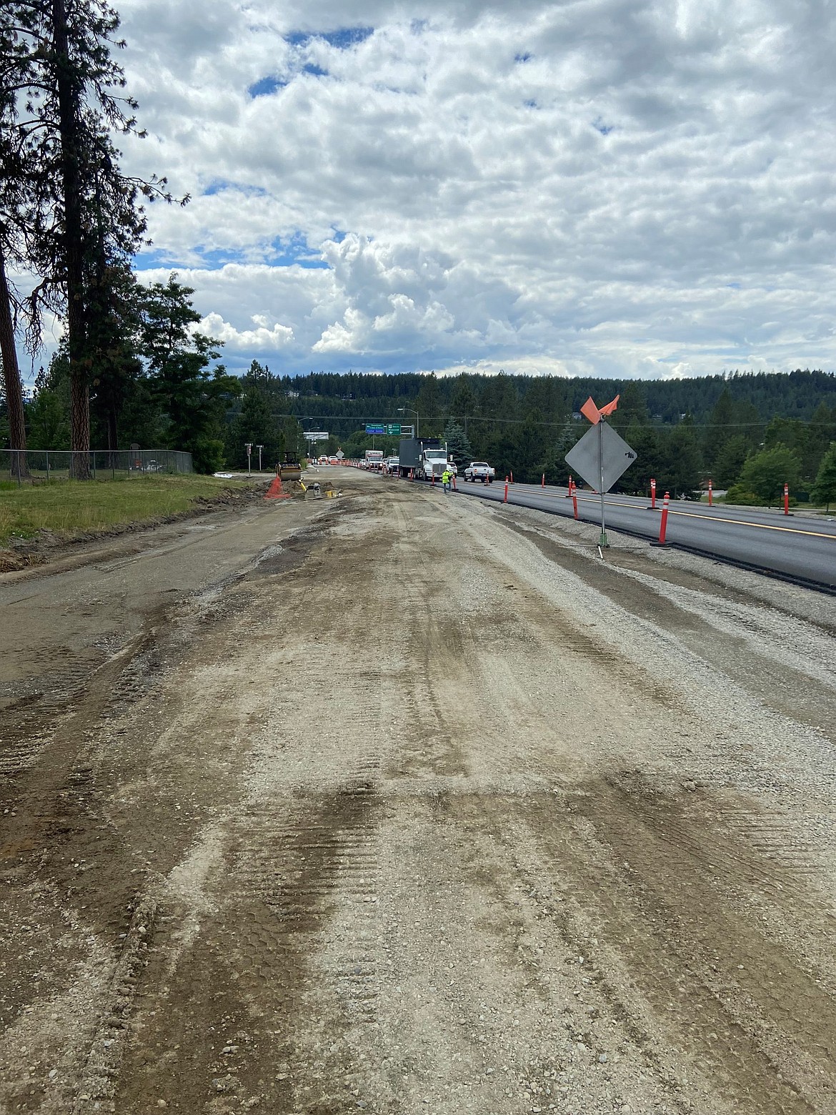 Due to work zones, only one lane will be open during the Ironman Race at the US-95 bridges over the Spokane River and Northwest Boulevard. Photo courtesy of Idaho Transportation Department.