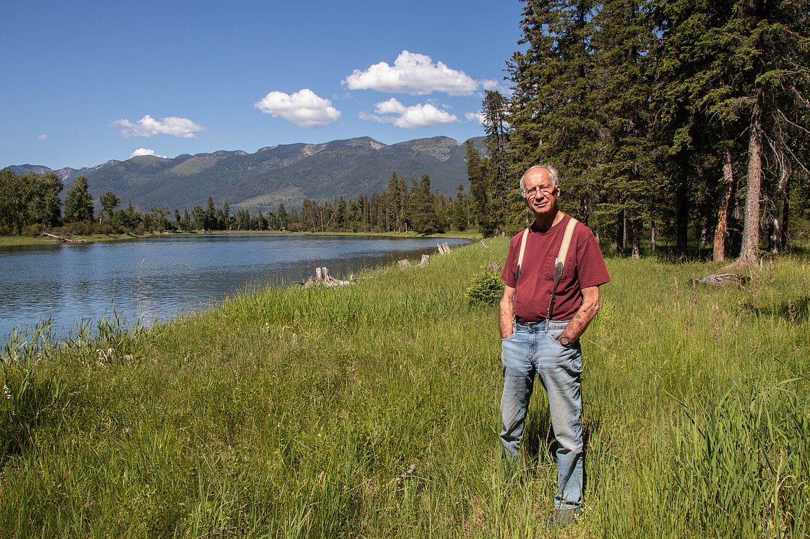 Ed Goldberg stands on his property along the Swan River east of Bigfork on June 22, 2023. Goldberg just placed his 40 acres under a conservation easement. (Kate Heston/Daily Inter Lake)