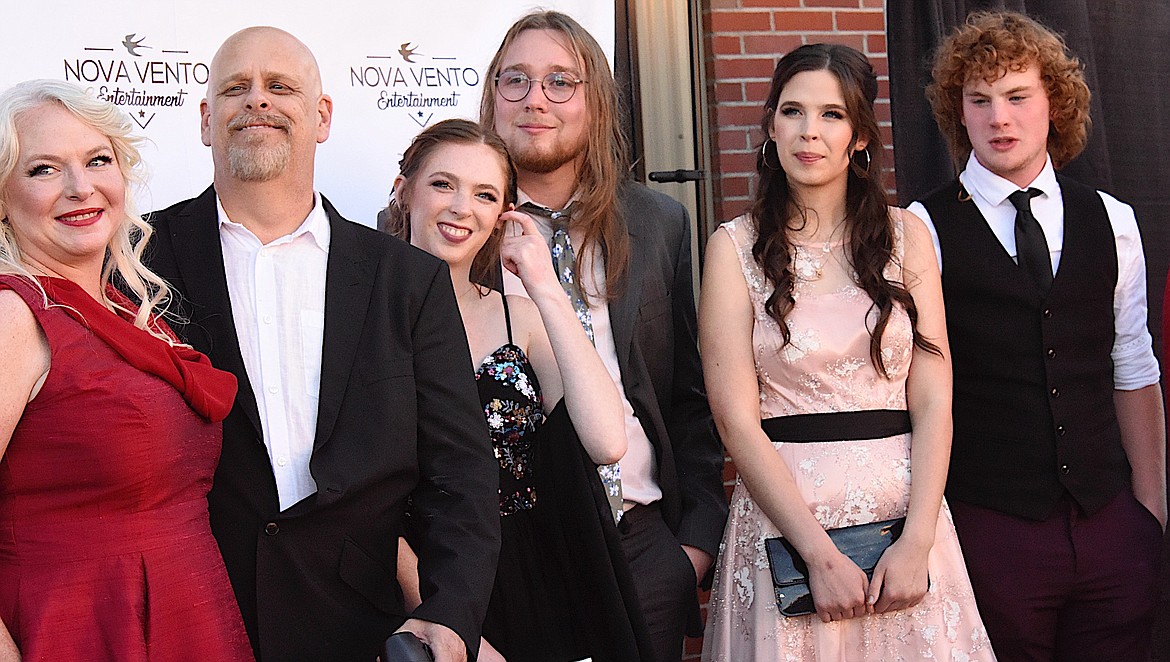 Brandon Smith, writer, director and producer of "Somewhere in Montana", poses with his family, including Judy Smith, Brandon Anya Smith, Bella Smith and Logan Smith. (Berl Tiskus/Leader)