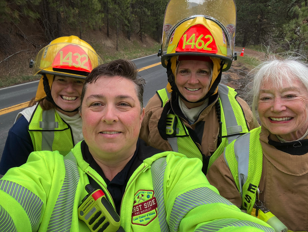 From left, Birgid Niedenzu, Charlotte Pegoraro, Laurie Lamont and Carlene Cada are on scene in October 2022 for a Saturday fire training.