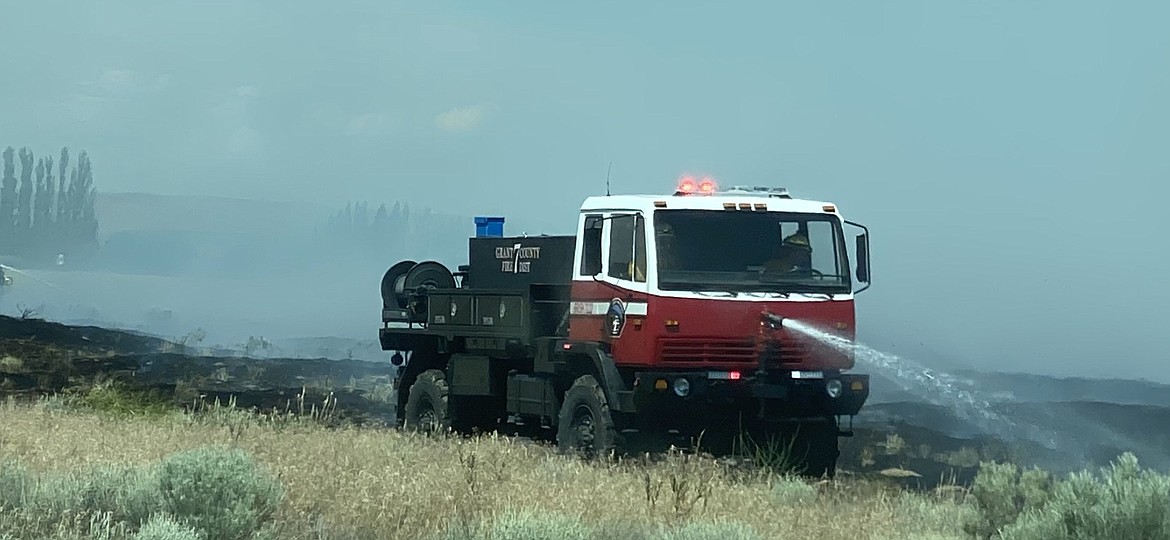 Grant County Fire District 7 recently converted this military vehicle to a brush engine, according to a statement from the fire district. The truck was called into service the same day.