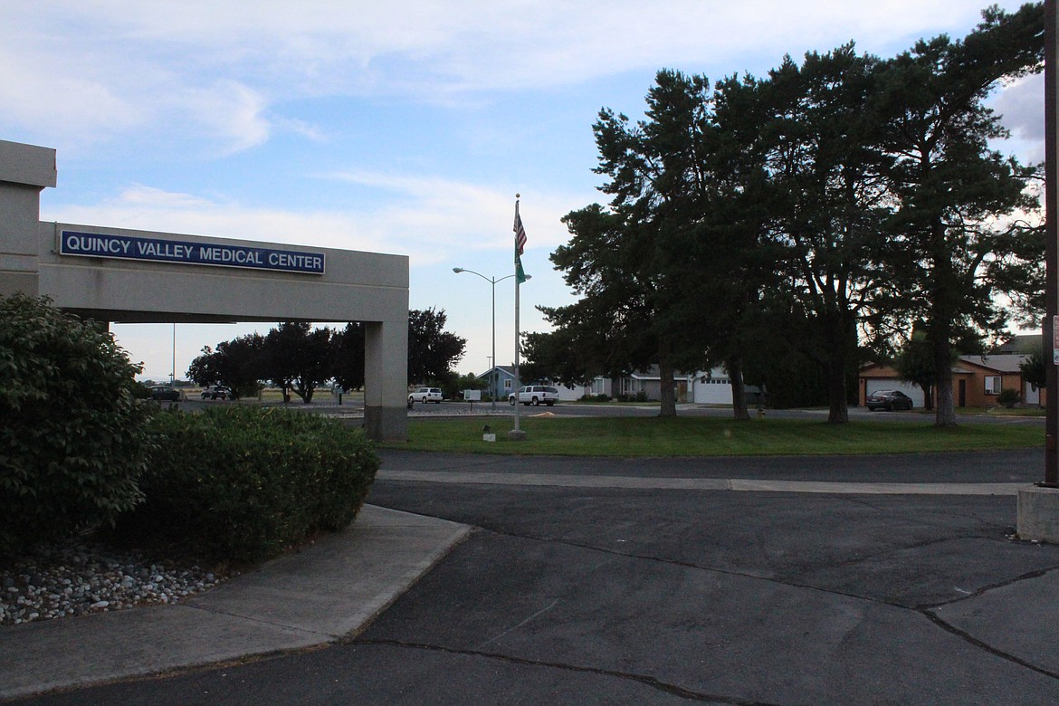 Trees along the front of the existing Quincy Valley Medical Center, pictured, may be removed as part of building a new QVMC. Construction could begin in September.