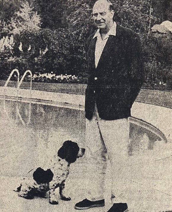 Charles Finucane and his dog, Frolic, at Lochaven Farms.