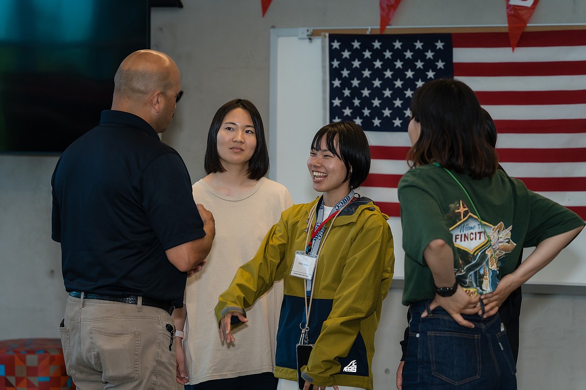 Japanese agriculture students interact with faculty and staff at Big Bend Community College earlier this week.