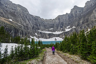 Arriving at Iceberg Lake in Many Glacier on Sunday, June 18. (Casey Kreider/Daily Inter Lake)