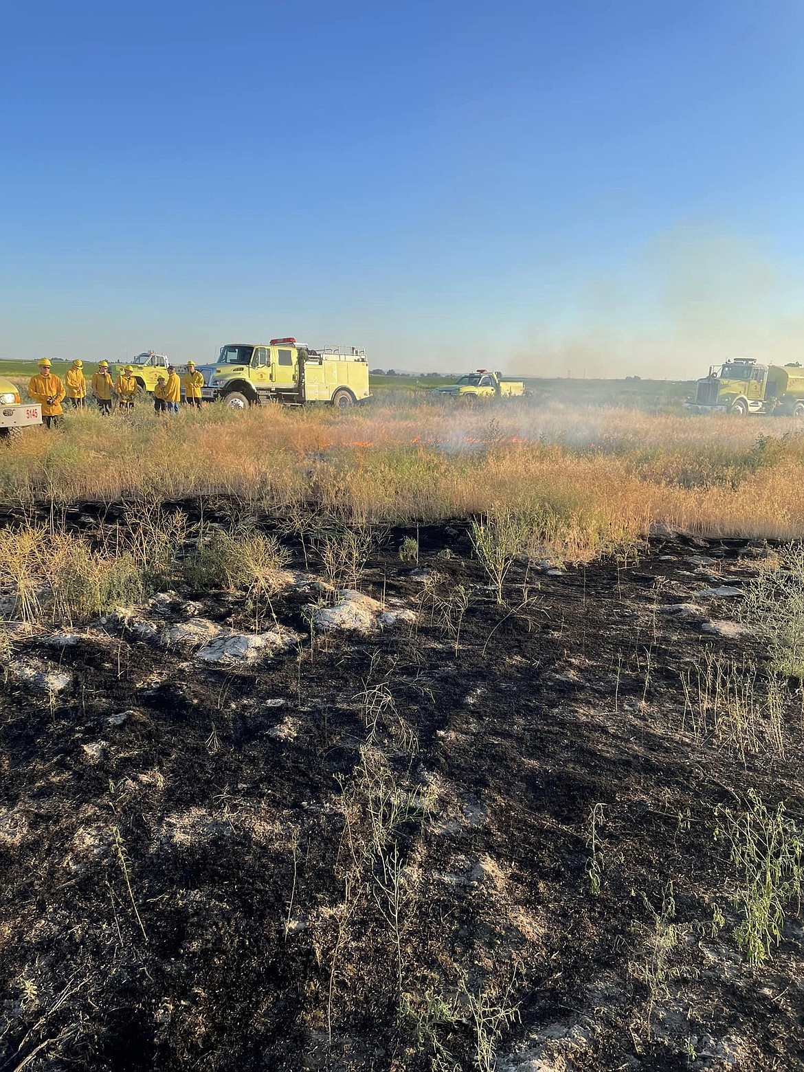 Grant County Fire District 5 firefighters conduct a training session on fighting wildfires in late June. This year's fire season is expected to be aggressive with very dry conditions and high temperatures.