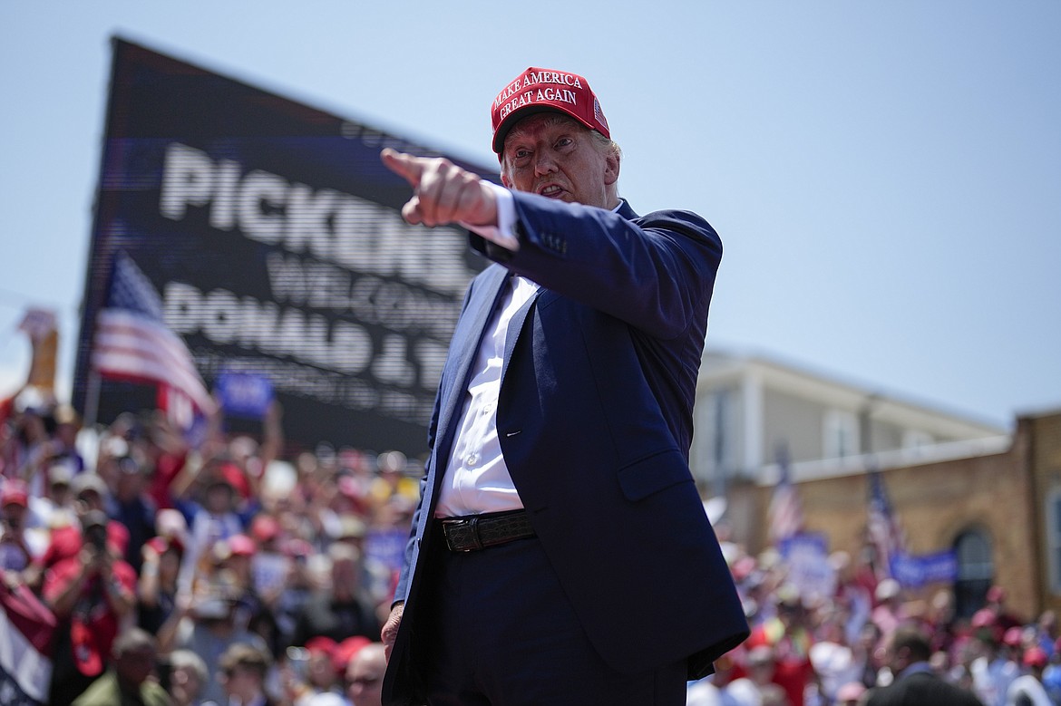 Former President Donald Trump speaks during a rally, Saturday, July 1, 2023, in Pickens, S.C. (AP Photo/Chris Carlson)