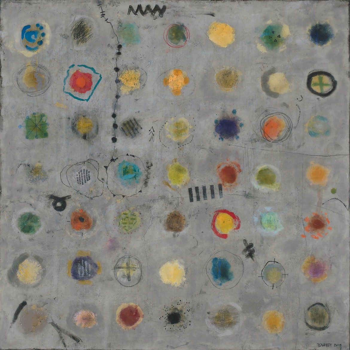 "Subatomic" an encaustic painting by Hamilton artist Pamela Caughey is part of an exhibit that will be on display at Cawdrey Gallery in Whitefish. (Courtesy photo)