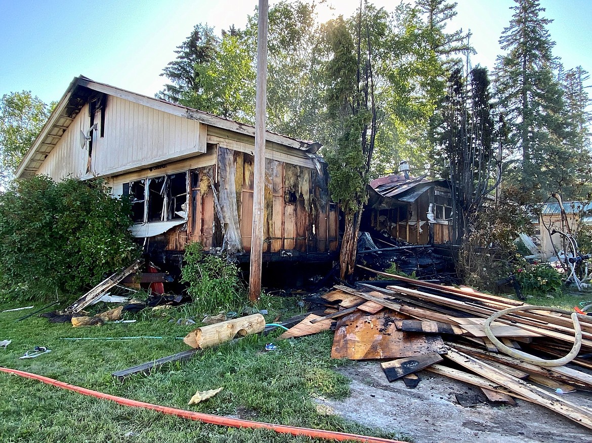 The remains of a family home on Armory Road in Whitefish after a fire last week. (Whitefish Fire Department photo)