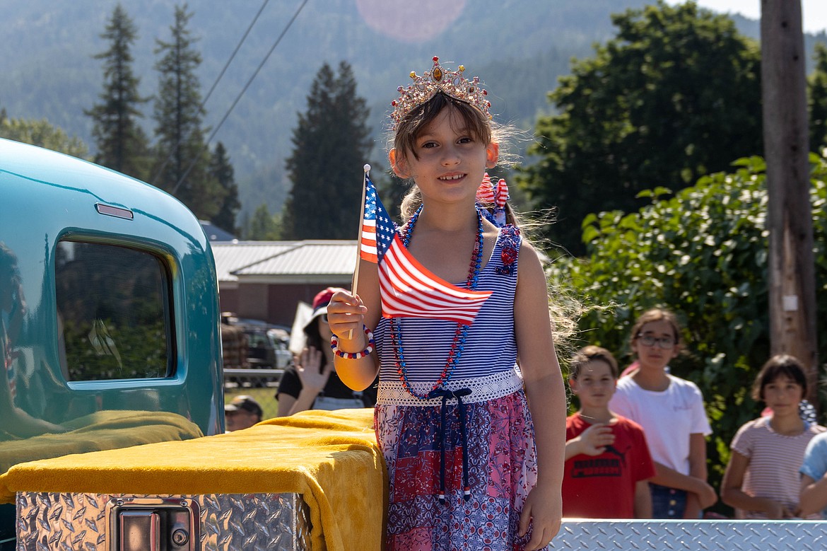 A youngster takes part in the Clark Fork Fourth of July parade.