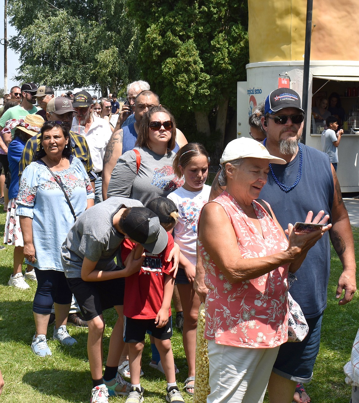 The line for cherry pie stretched the length of the town park at George’s Independence Day celebration Tuesday.