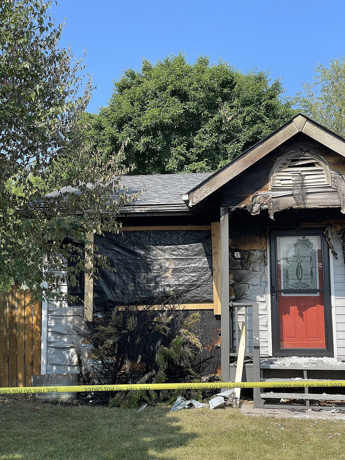 The owner of a house on Denver Avenue that caught fire on the night of July 4, 2023 suspects that the blaze was caused by a firework gone awry. (Adrian Knowler/Daily Inter Lake)