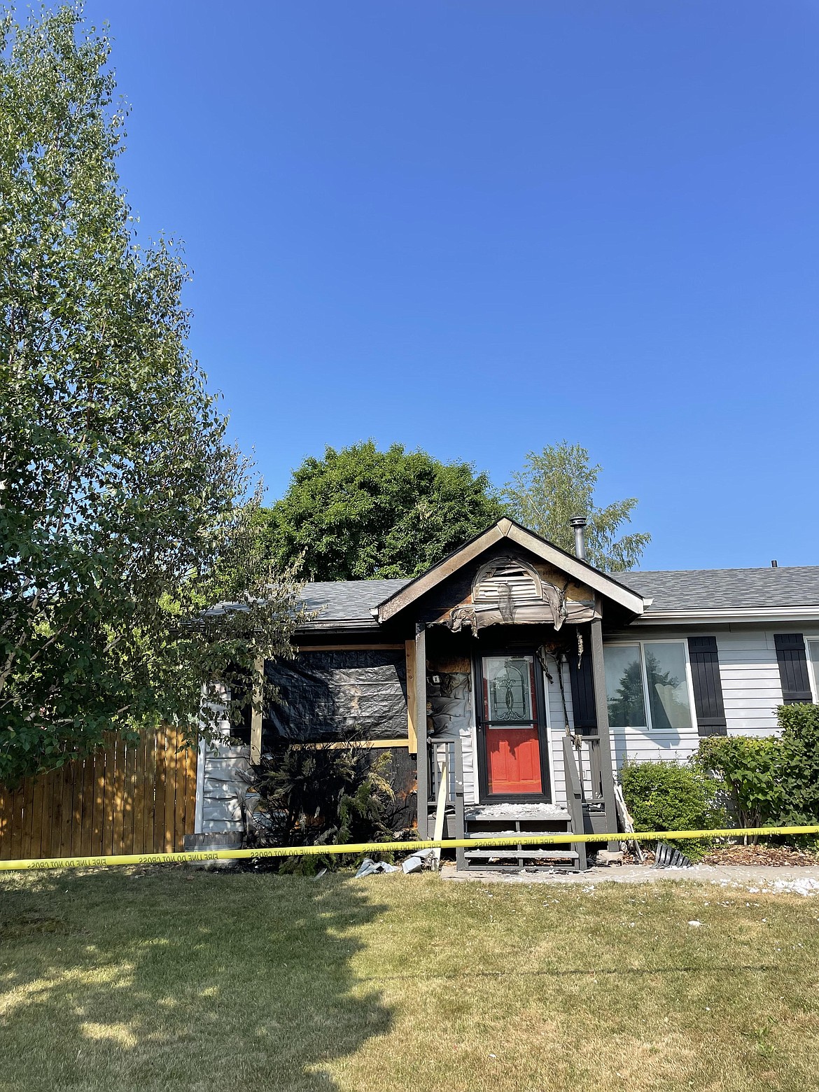 The owner of a house on Denver Avenue that caught fire on the night of July 4, 2023 suspects that the blaze was caused by a firework gone awry. (Adrian Knowler/Daily Inter Lake)