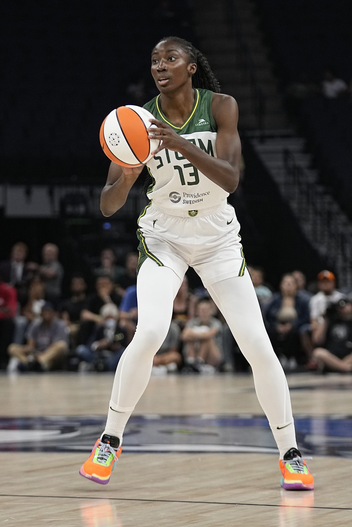 Seattle Storm center Ezi Magbegor was one of two Storm players to be named to the WNBA’s All-Star Game, joining teammate Jewell Lloyd.